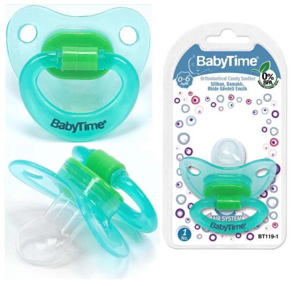 Babytime Bt144-2 Silikon Damaklı Koruyucu Kapaklı Akide Gövdeli Emzik N.2