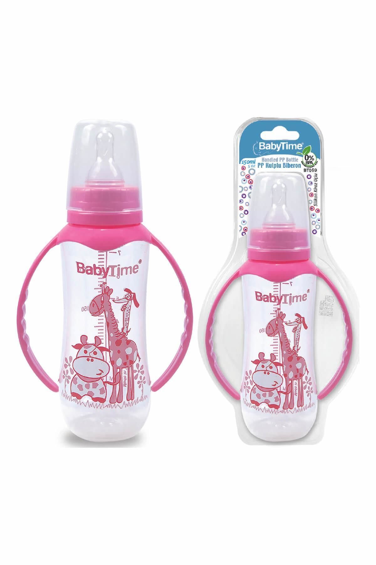 Babytime Bt069 Kulplu Pp Biberon (silikon Kiraz Uçlu)  250 Ml