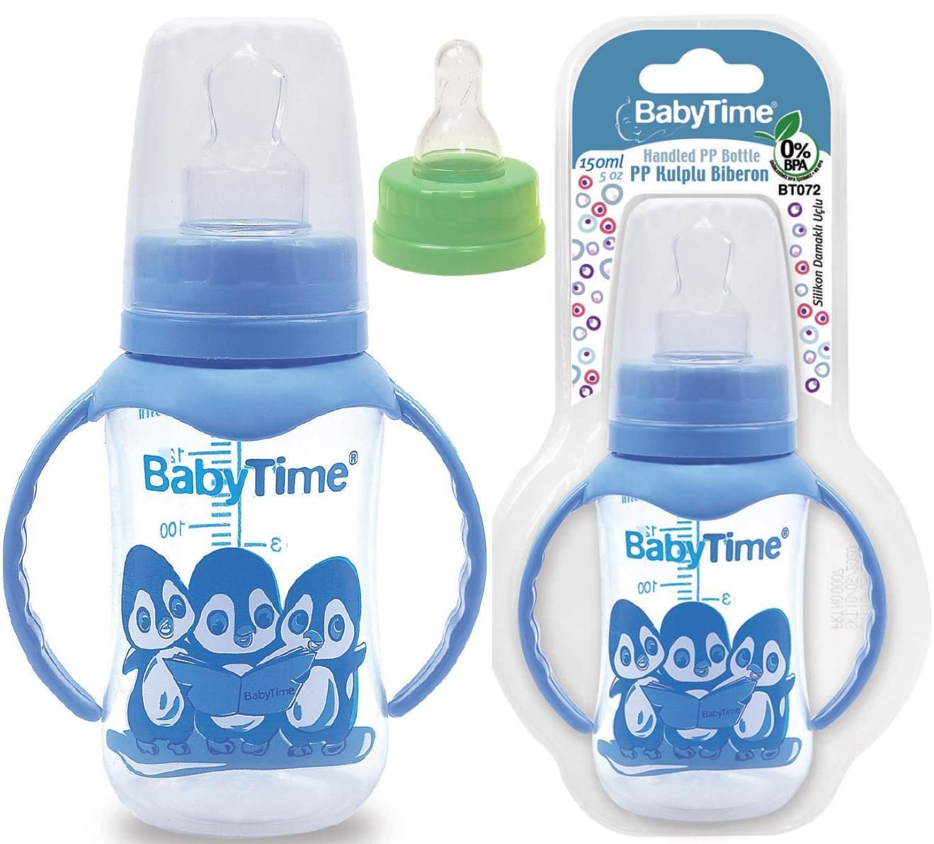 Babytime Bt070 Kulplu Pp Biberon (silikon Kiraz Uçlu)  150 Ml