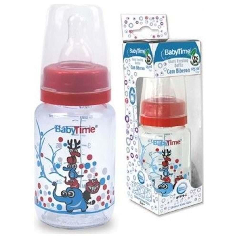 Babytime Bt074  Klasik Cam Biberon (silikon Kiraz Uçlu)  125 Ml