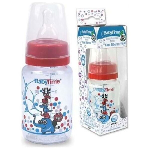 Babytime Bt074  Klasik Cam Biberon (silikon Kiraz Uçlu)  125 Ml