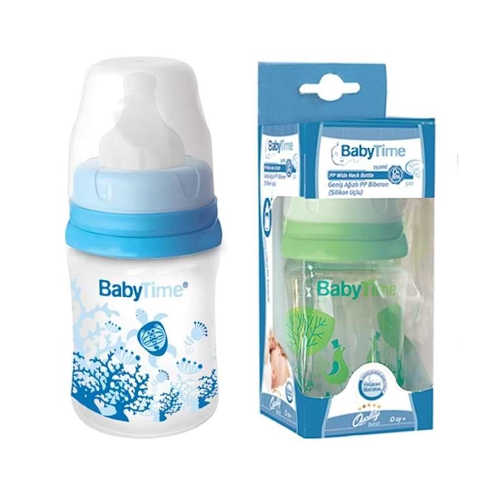 Babytime Bt075 Geniş Ağız Pp Biberon (silikon Uçlu)  250 Ml