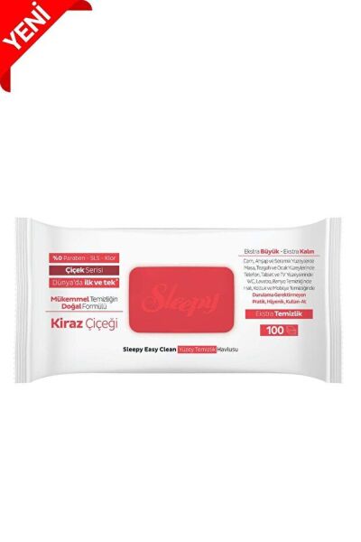 Sleepy Easy Clean Kiraz Çiçeği Yüzey Temizlik Havlusu&Mendili 100 Yaprak