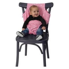 Sevi Bebe Kumaş Mama Sandalyesi - Pembe Yıldız 152-2