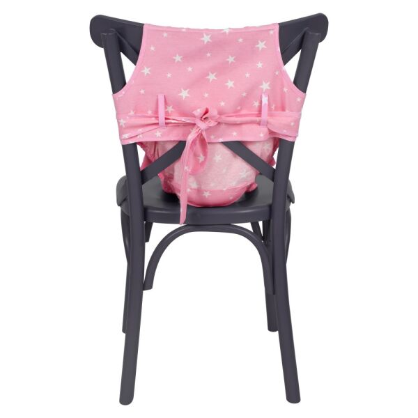 Sevi Bebe Kumaş Mama Sandalyesi - Pembe Yıldız 152-2