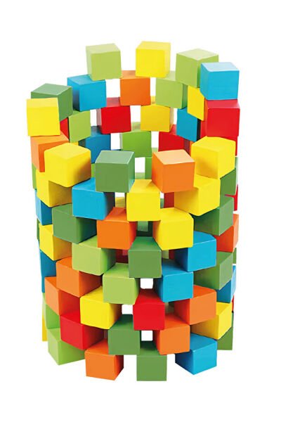 Bee Smart Renkli Ahşap Küpler Çocuk için Oyun Montessori