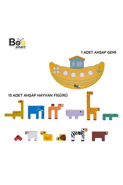 Bee Smart Macera Gemisi: Hayvanlar Nuh'un Gemisi Denge Oyunu Montessori Eğlenceli Oyun