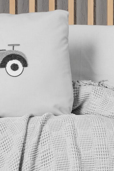 Kanz - Bebek Waffle Müslin Nakışlı Pike (knz-021) 152.01.0257.Bubble-Gri--