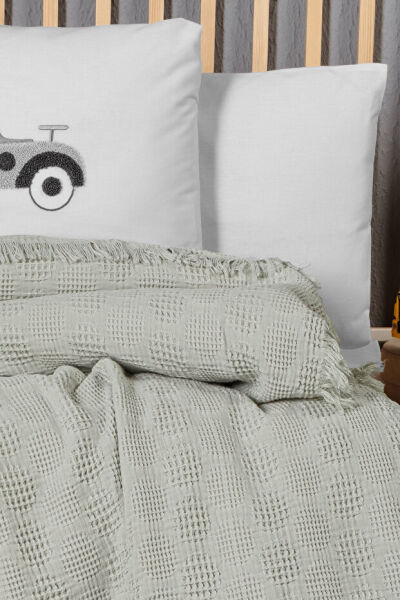 Kanz - Bebek Waffle Müslin Nakışlı Pike (knz-021) 152.01.0257.Bubble-Yeşil