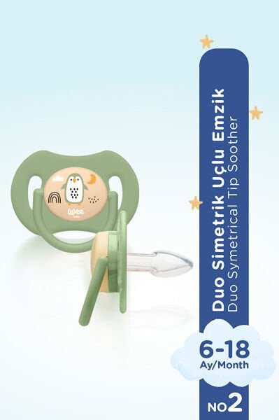 Wee Baby Duo Simetrik Uçlu Emzik 6-18 Ay No:2