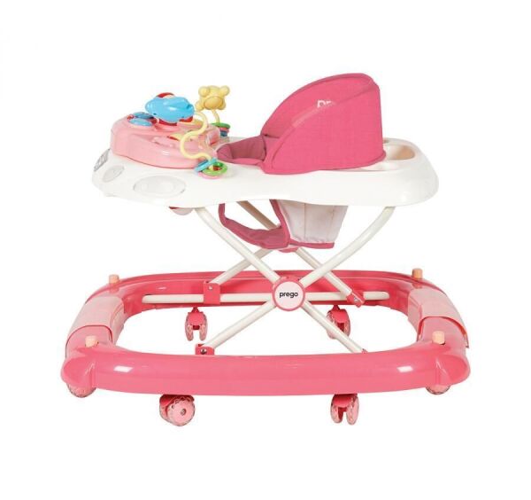 Prego Digo Sallanan Silikon Tekerlekli Bebek Yürüteci 5082 Pembe