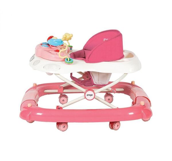 Prego Digo Sallanan Silikon Tekerlekli Bebek Yürüteci 5082 Pembe