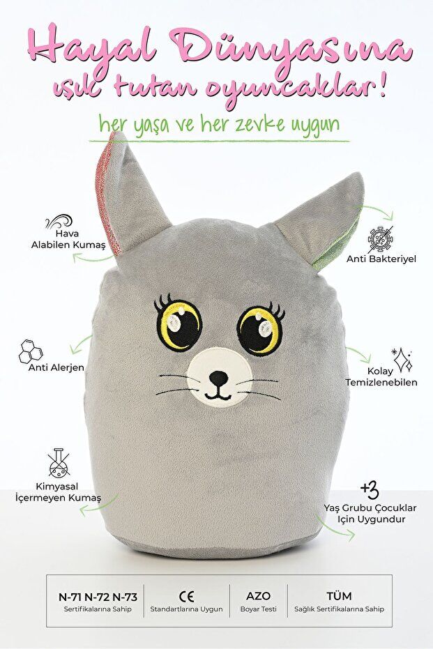 Pufu Toys Peluş Yastık Fare 30 Cm(150) 04073