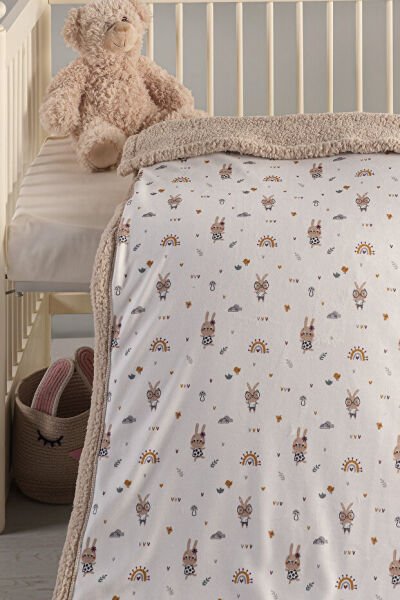 Kanz - Polarlı Bebek Tek Battaniye(knz-009) 152.01.0266.Cute-Rabbit-