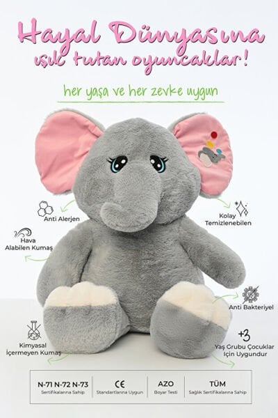 Pufu Toys 70 Cm Uzun Bacaklı Yastık Fil (18) 04006