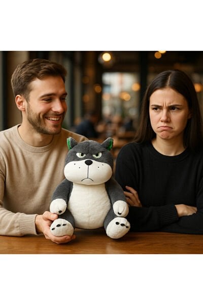 Pufu Toys 45 Cm Peluş Sinirli  Kedi Sabri (32) 03100