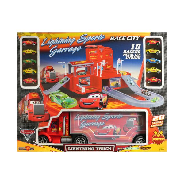 Toysan Toysan Bıg Truck Racer Garaje - 10 Metal Cars Spr-70