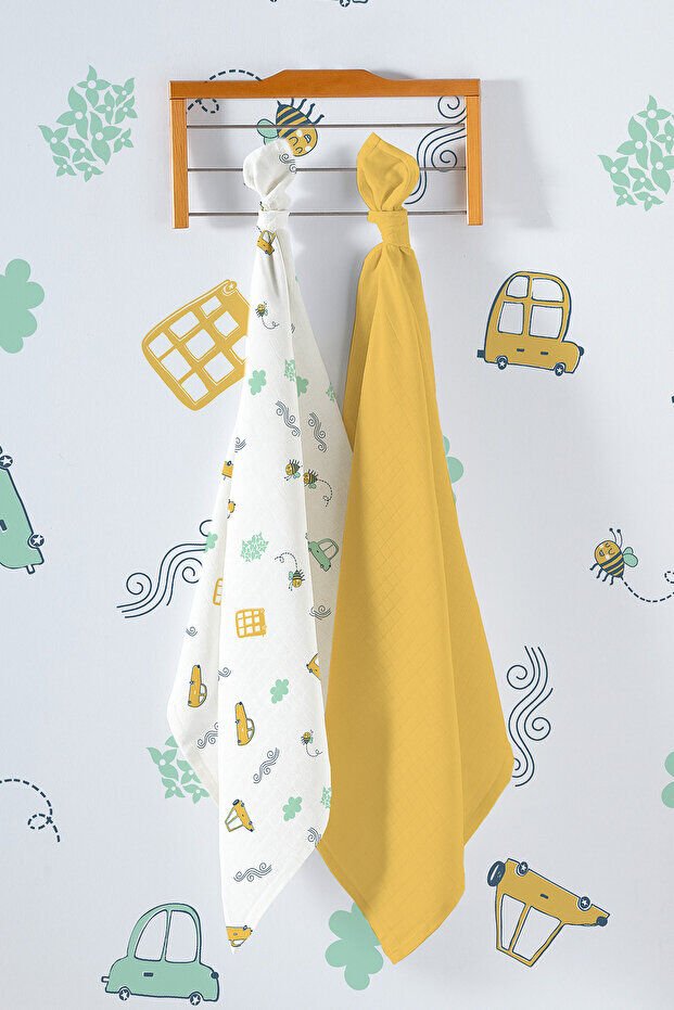 Kanz Çok Amaçlı Bebek Müslin Örtüsü 2'Li Set - Cars