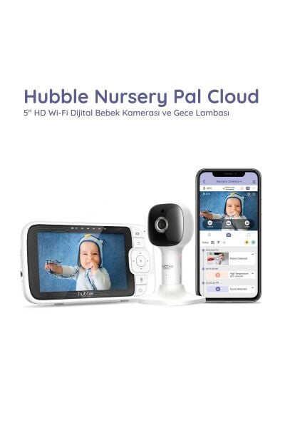 HubbleNursery Pal Cloud 5'' Hd Wi-fi Dijital Bebek Kamerası + Gece Lambası