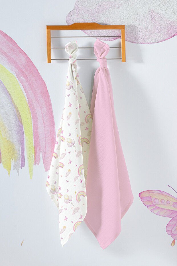 Kanz Çok Amaçlı Bebek Müslin Örtüsü 2'Li Set - Soft Rainbow