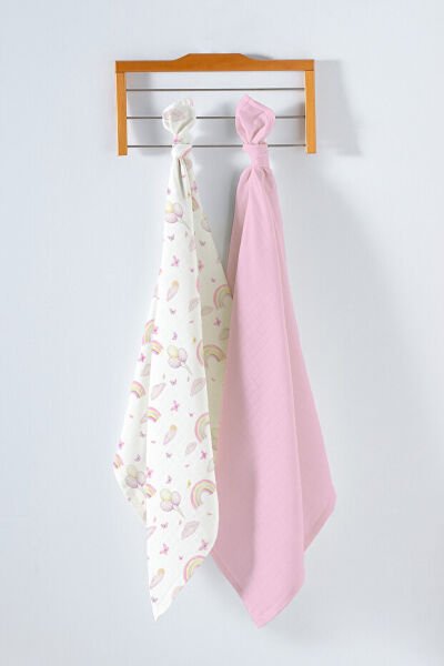 Kanz Çok Amaçlı Bebek Müslin Örtüsü 2'Li Set - Soft Rainbow
