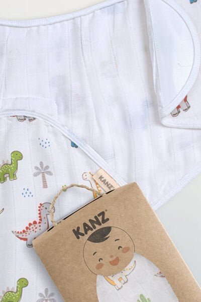 Kanz Yenidoğan %100 Pamuk Müslin Hazır Kundak Cırtlı - Dinosaur
