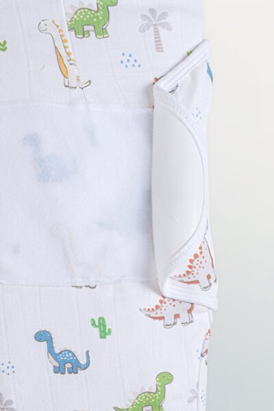 Kanz Yenidoğan %100 Pamuk Müslin Hazır Kundak Cırtlı - Dinosaur