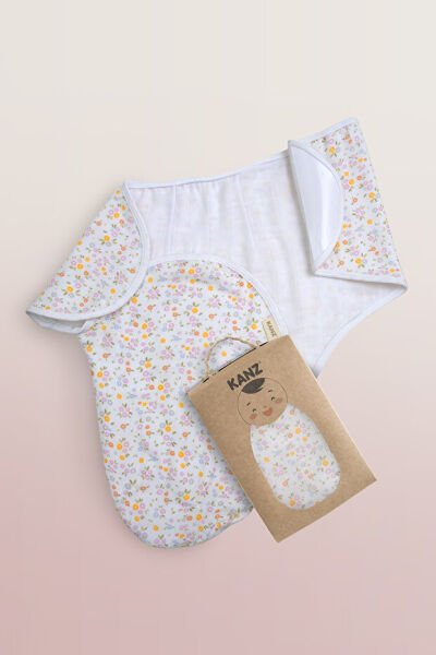 Kanz Yenidoğan %100 Pamuk Müslin Hazır Kundak Cırtlı - Flowers