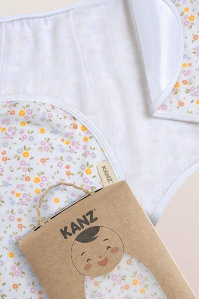 Kanz Yenidoğan %100 Pamuk Müslin Hazır Kundak Cırtlı - Flowers
