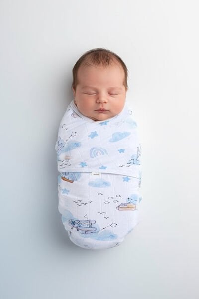 Kanz Yenidoğan %100 Pamuk Müslin Hazır Kundak Cırtlı - Boat