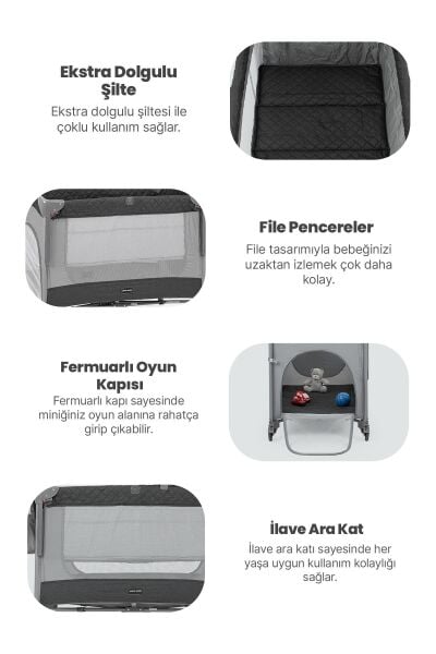 Pierre Cardin Luna Park Yatak 60/100 Grey / Yatak Dahil