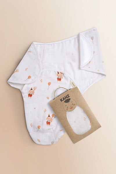 Kanz Yenidoğan %100 Pamuk Müslin Hazır Kundak Cırtlı - Bunny