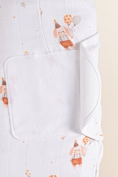 Kanz Yenidoğan %100 Pamuk Müslin Hazır Kundak Cırtlı - Bunny