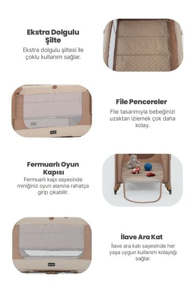 Pierre Cardin Luna Park Yatak 60/100 Brown/ Yatak Dahil