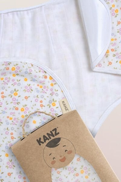 Kanz Yenidoğan %100 Pamuk Müslin Hazır Kundak Cırtlı - Flowers
