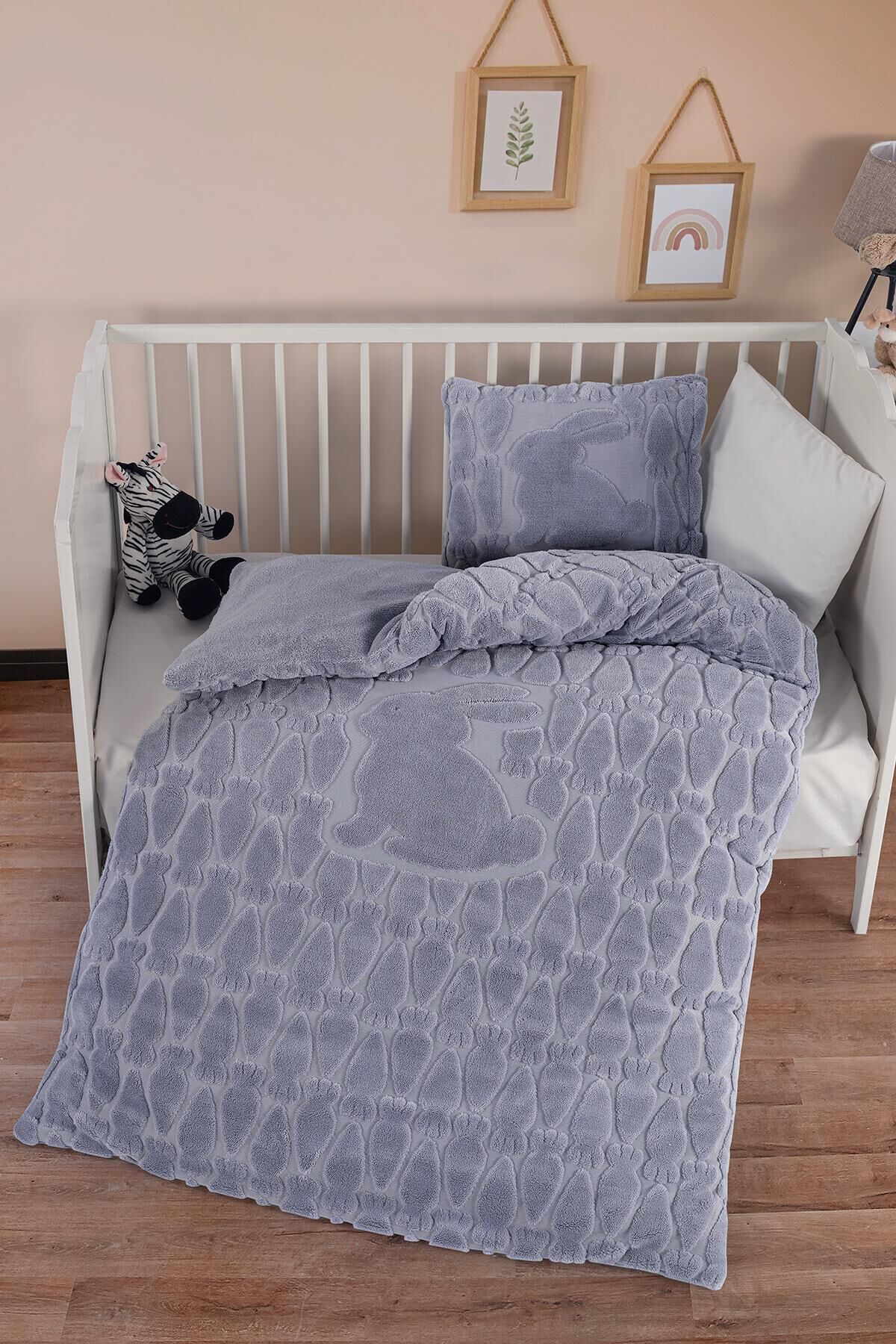 Kanz Rabbit Welsoft Nevresim Takımı Gri