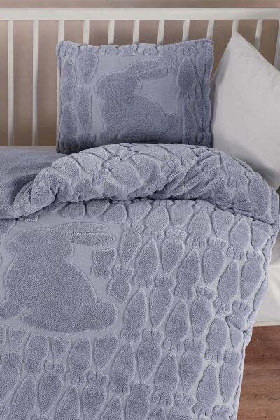 Kanz Rabbit Welsoft Nevresim Takımı Gri