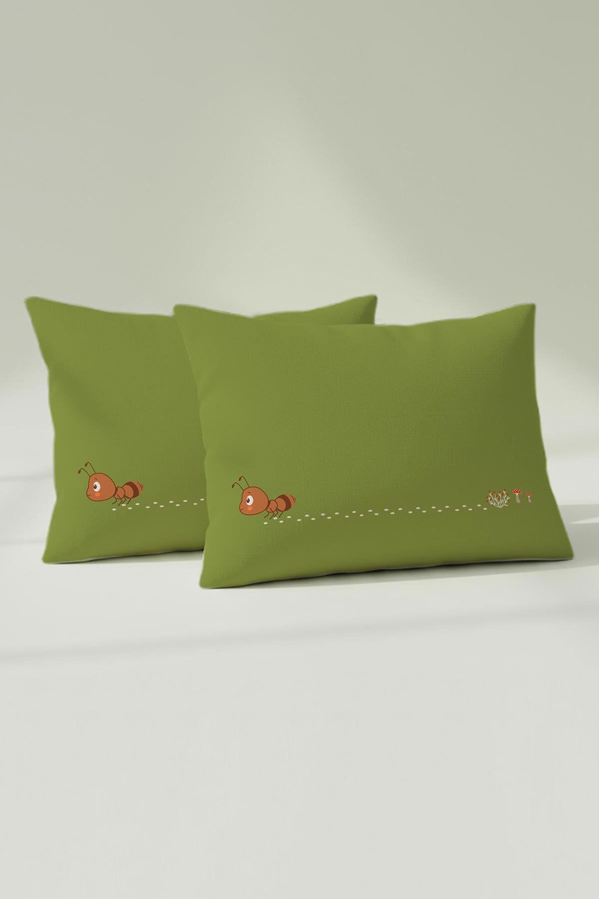 Kanz Pamuklu Yastık Kılıfı 35*45 Tıny Ant-B 2li