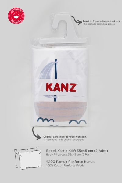 Kanz Pamuklu Yastık Kılıfı 35*45 Saılboats-B 2li