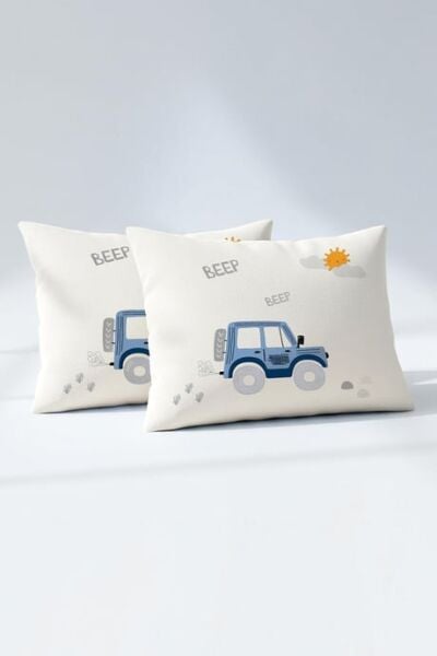 Kanz Pamuklu Yastık Kılıfı 35*45 Dıgger Cars  2li