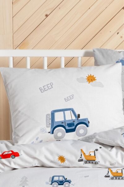 Kanz Pamuklu Yastık Kılıfı 35*45 Dıgger Cars  2li