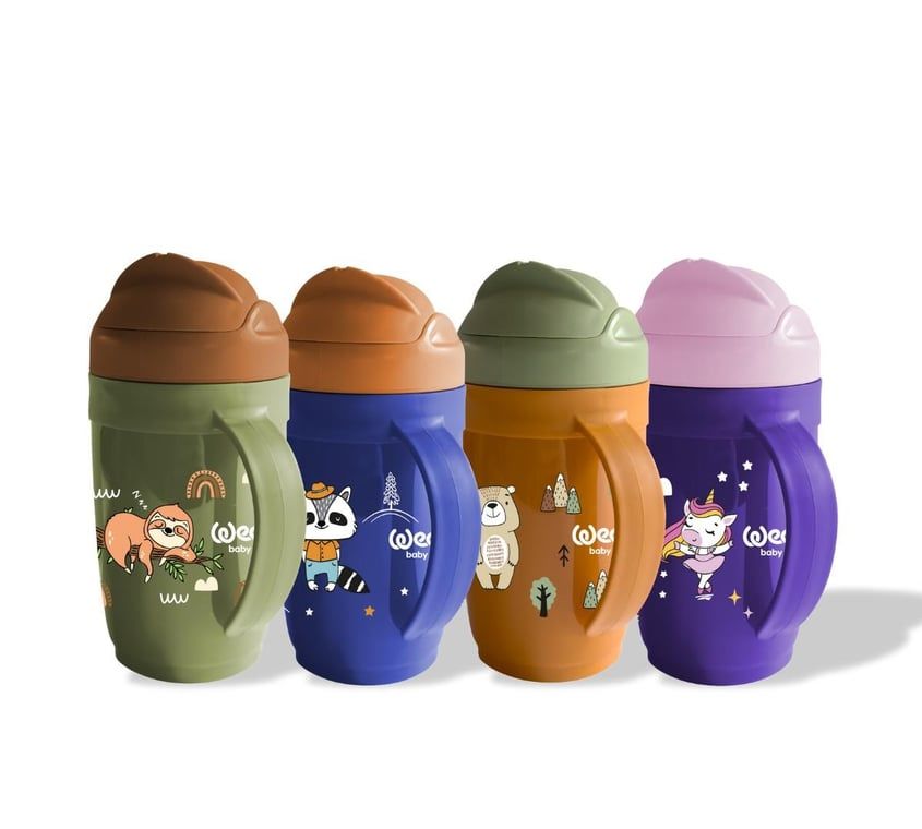 Wee Baby Kulplu Friends Pipetli Bardak Karma Renk