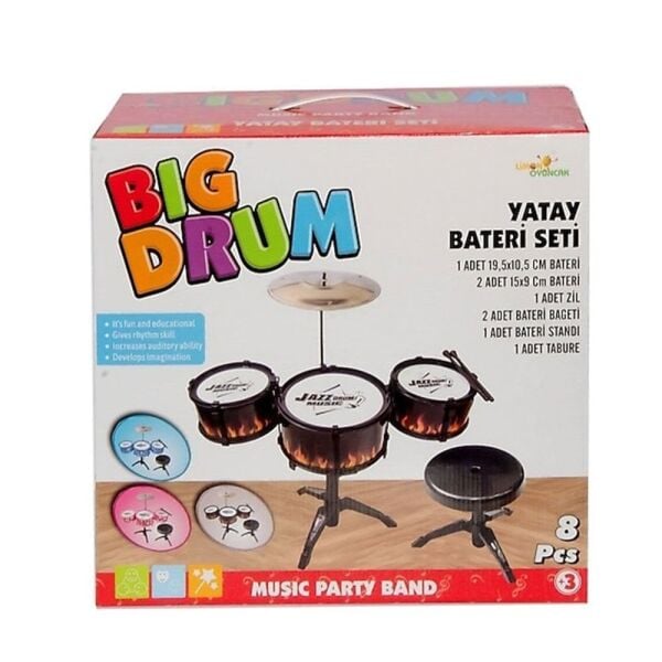 Micromax Toys 3 Parça Tabureli Bateri Seti