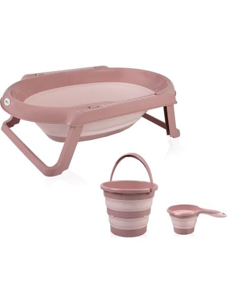 Babyjem Katlanır Banyo 3'Lü Set Somon Yeni 765
