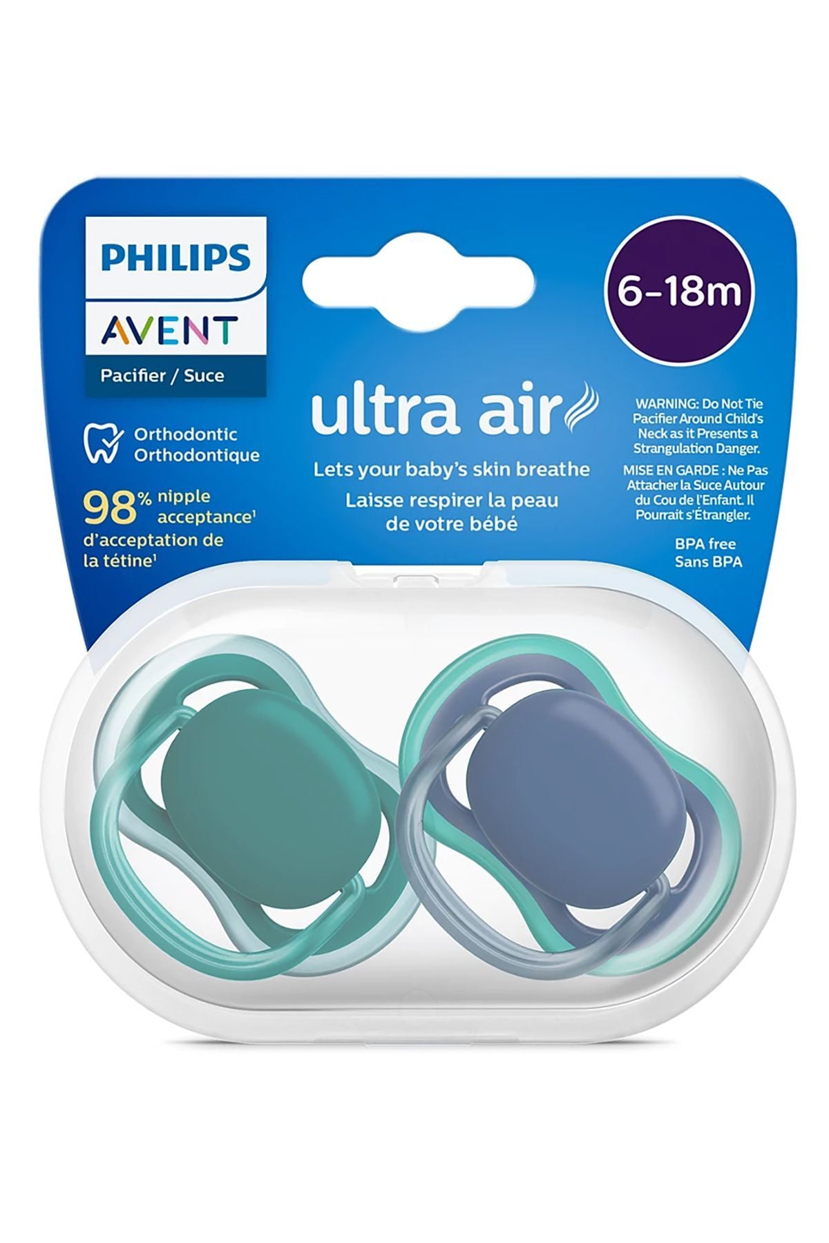 Philips Avent SCF085/31 Ultra Air Emzik 6-18 Ay 2'li Paket İndigo