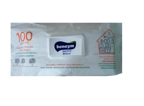 Boneym Yüzey Temizlik Havlusu Kapaklı 100'lü