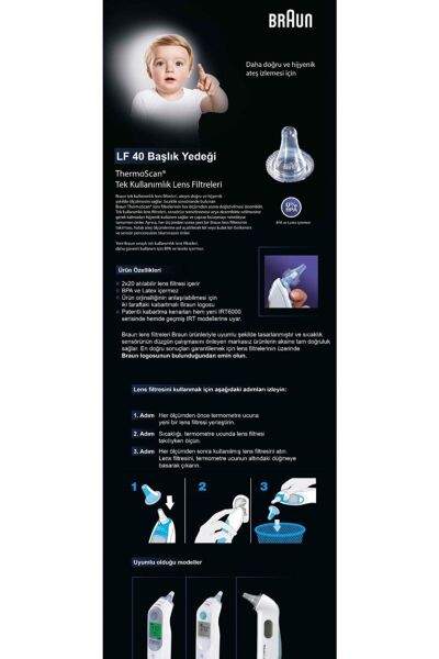Braun Lf40 Ateş Ölçer Yedek Filtre
