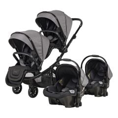 Prego İbiza Plus Travel Sistem Set İkiz Bebek Arabası 2223 Gri