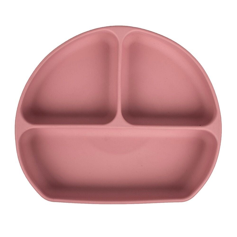 Sevi Bebe Vakum Taabanlı Silikon Tabak - Gül Kurusu 525-150