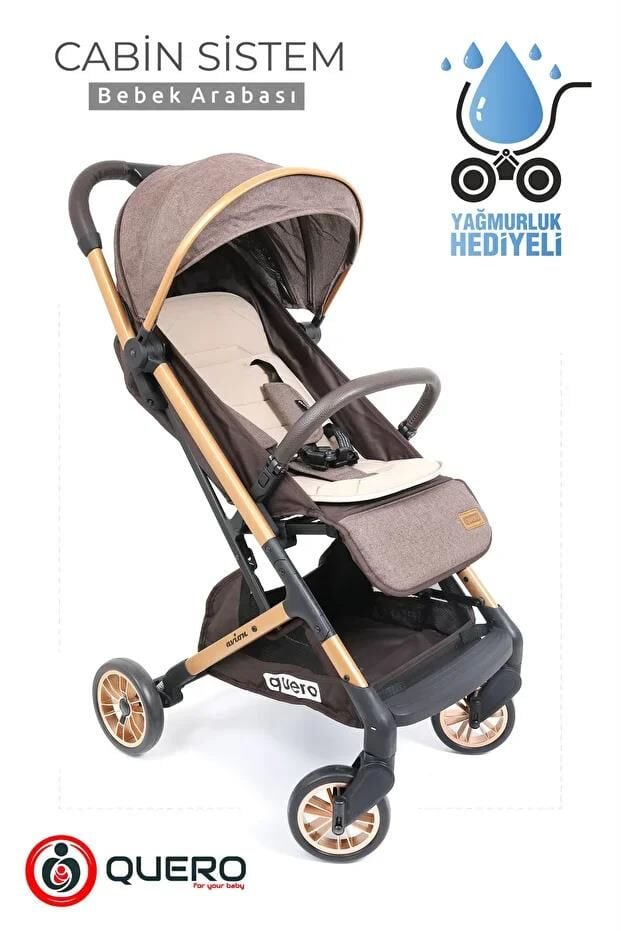 Quero Avion Cabin Bebek Arabasi Kahve